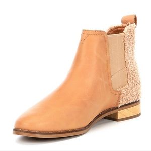 honey leather faux shearling women's ella booties